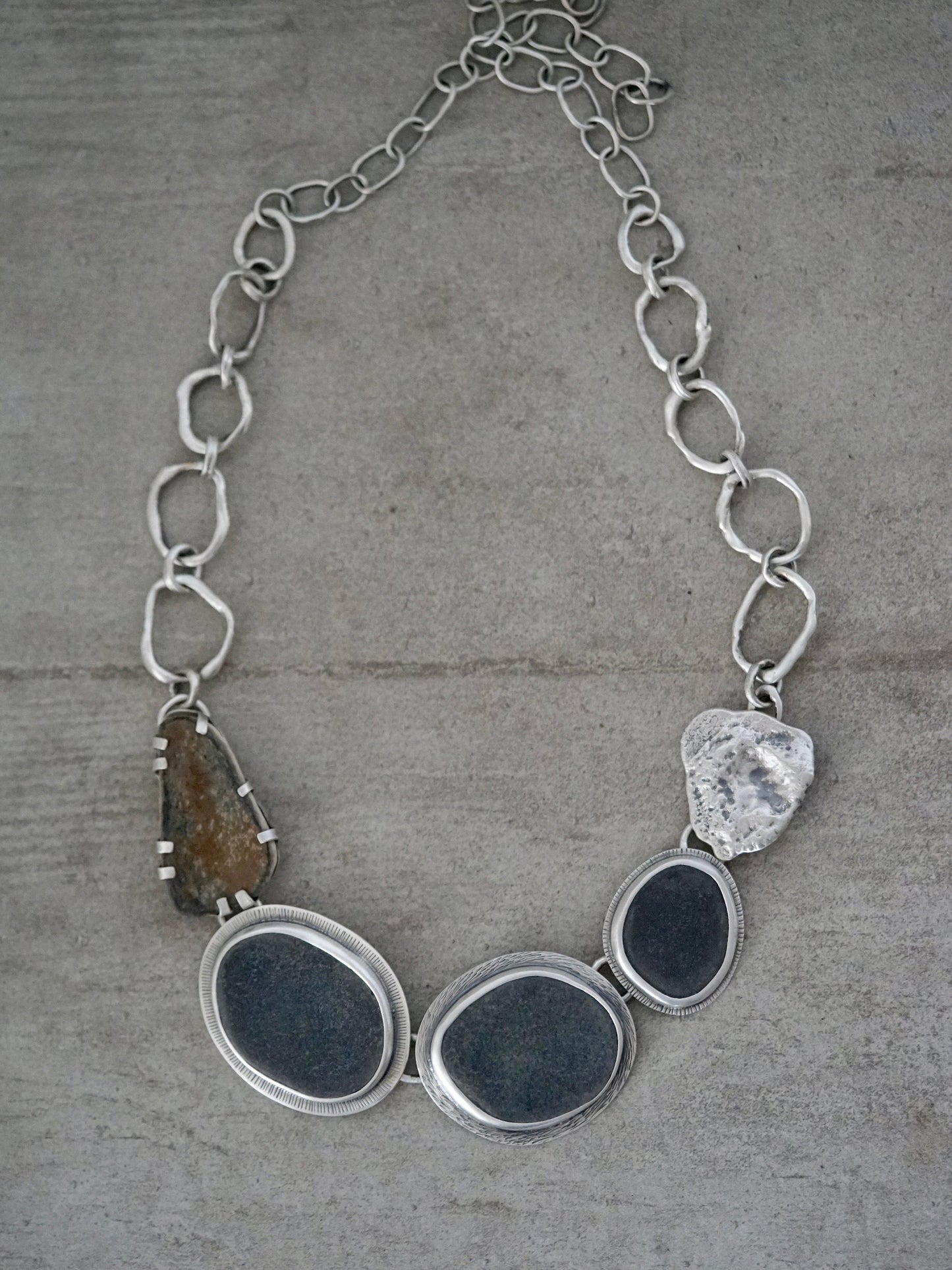 Bones and stones statement necklace