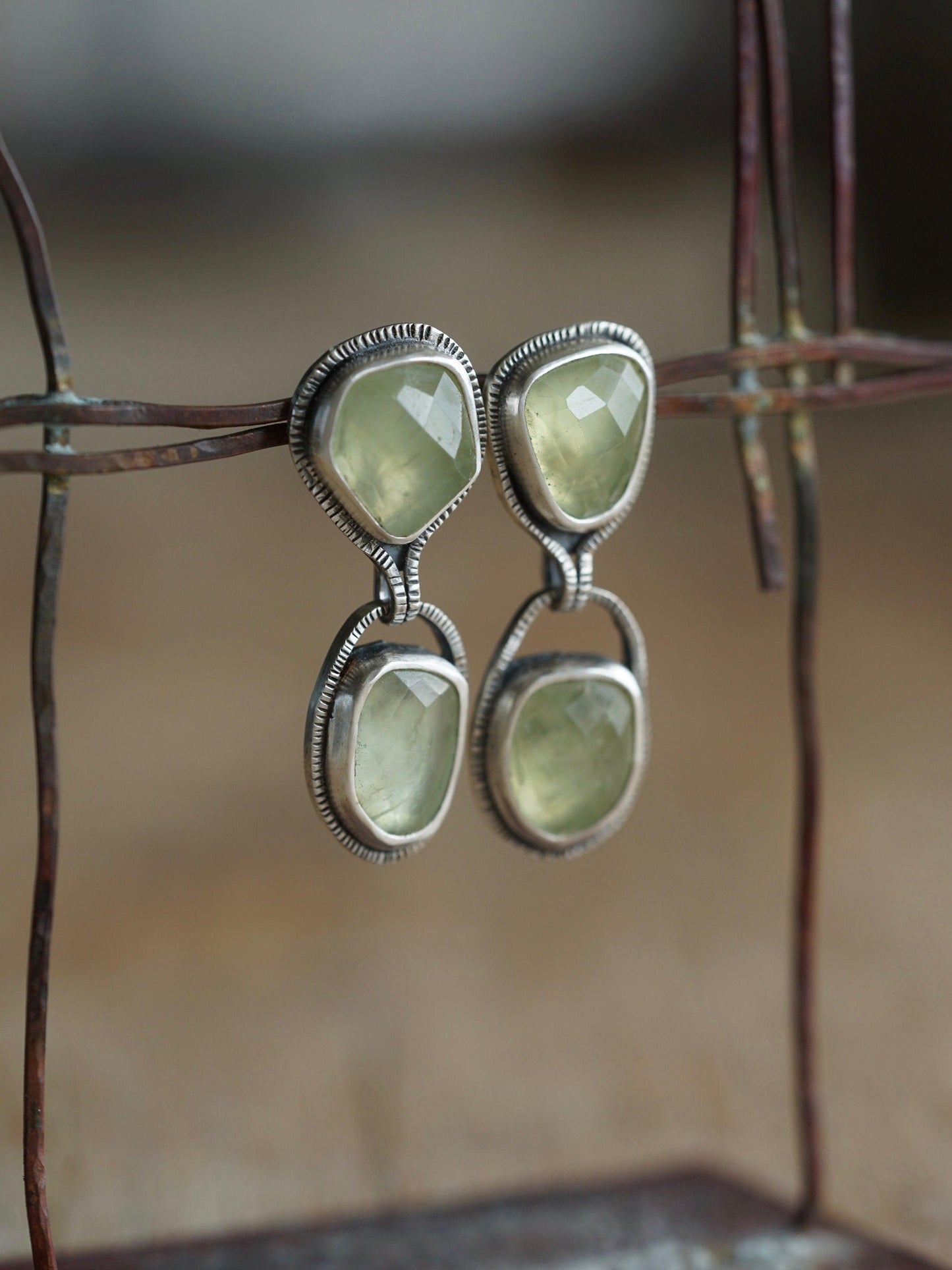 Prehnite drop earrings