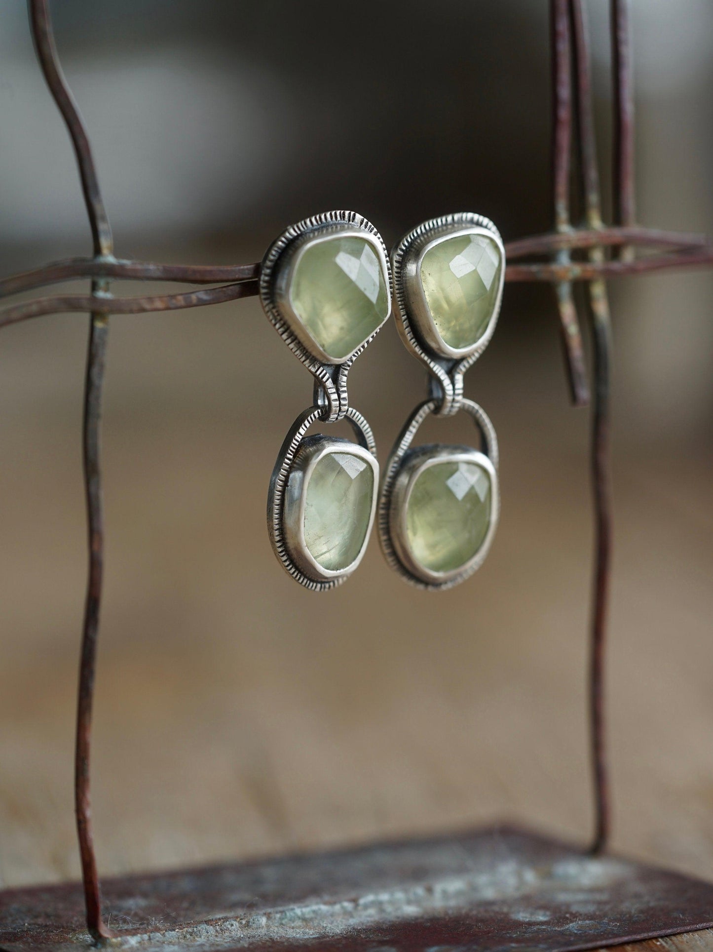 Prehnite drop earrings