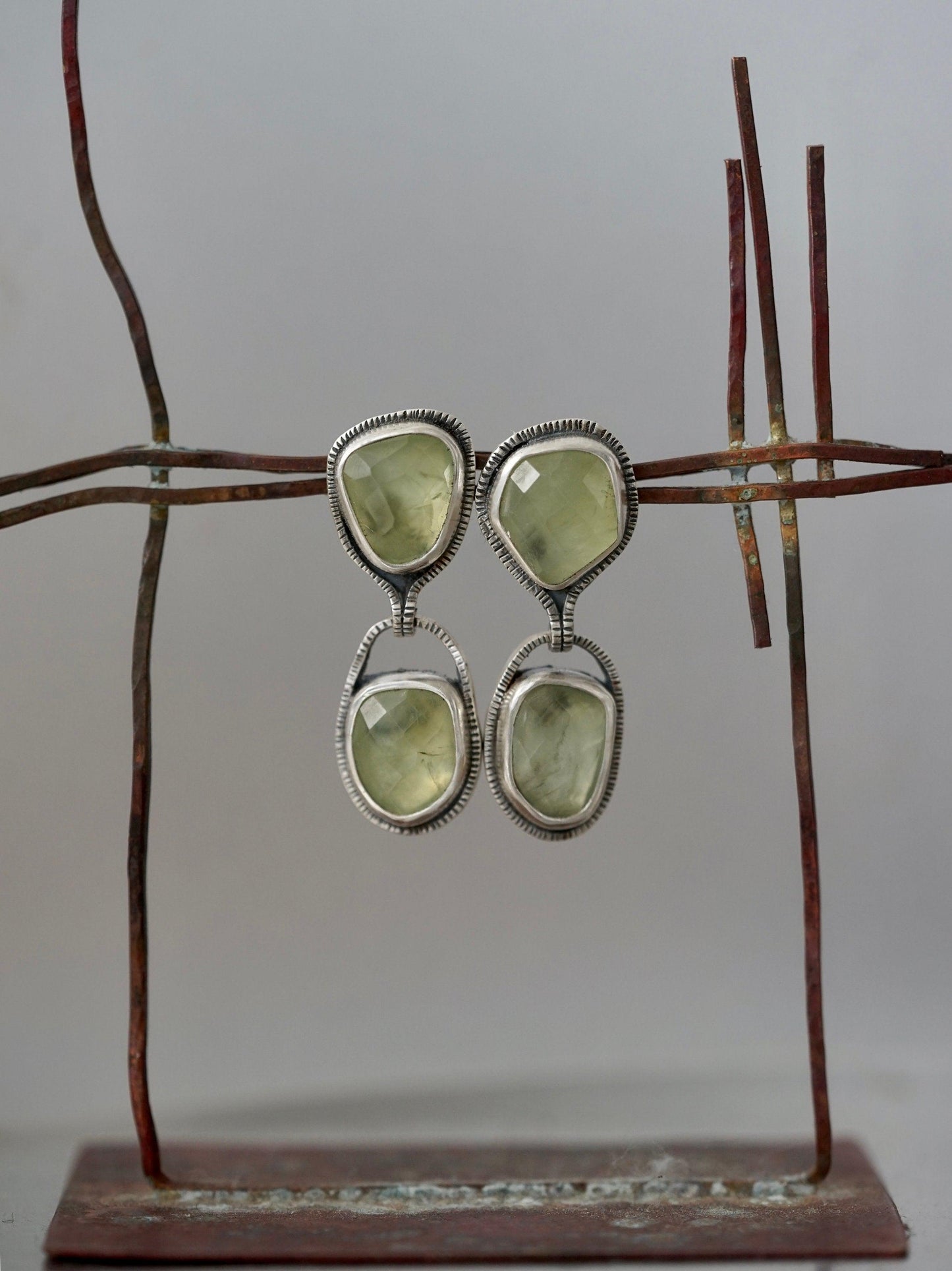 Prehnite drop earrings