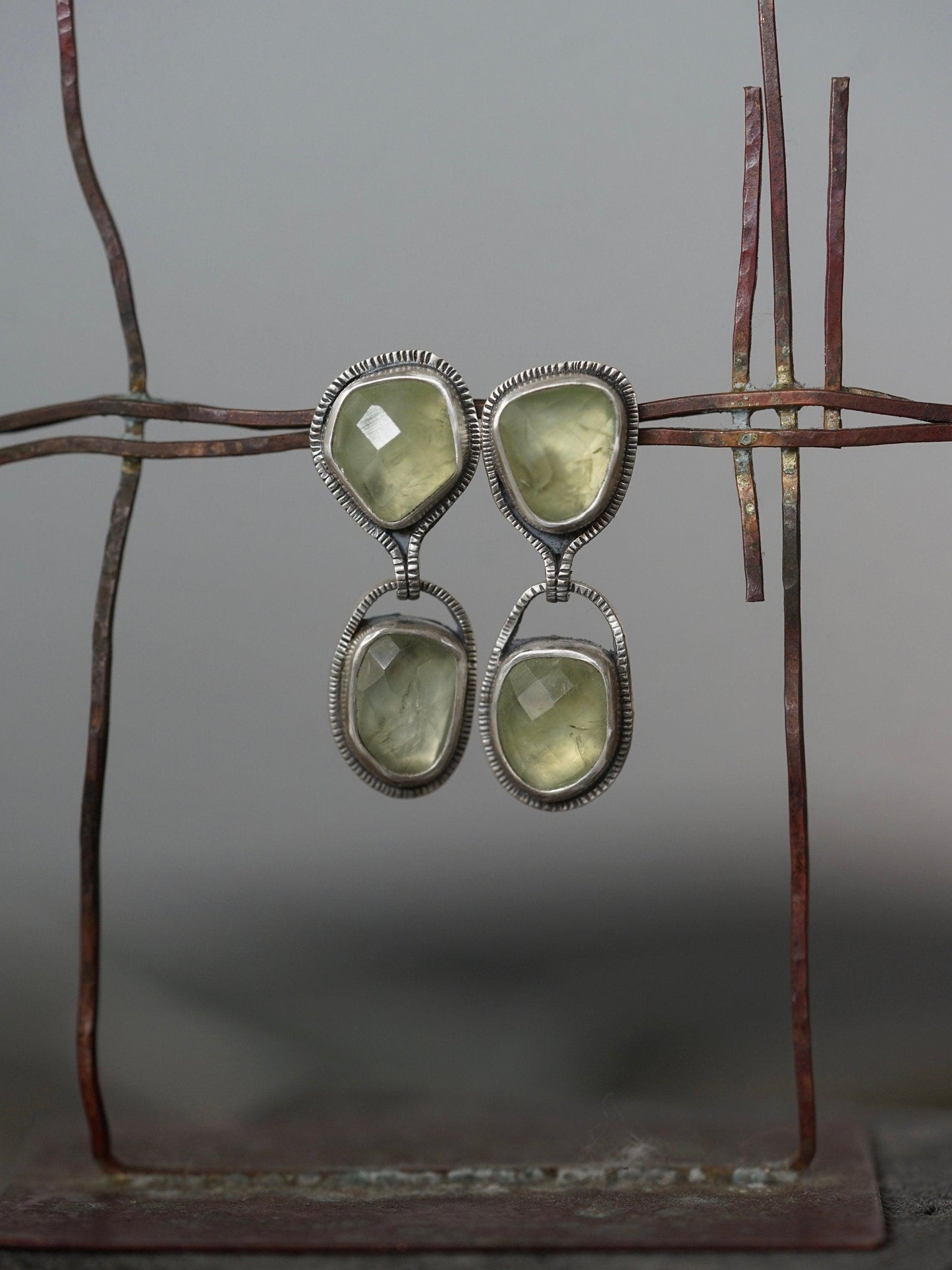 Prehnite drop earrings