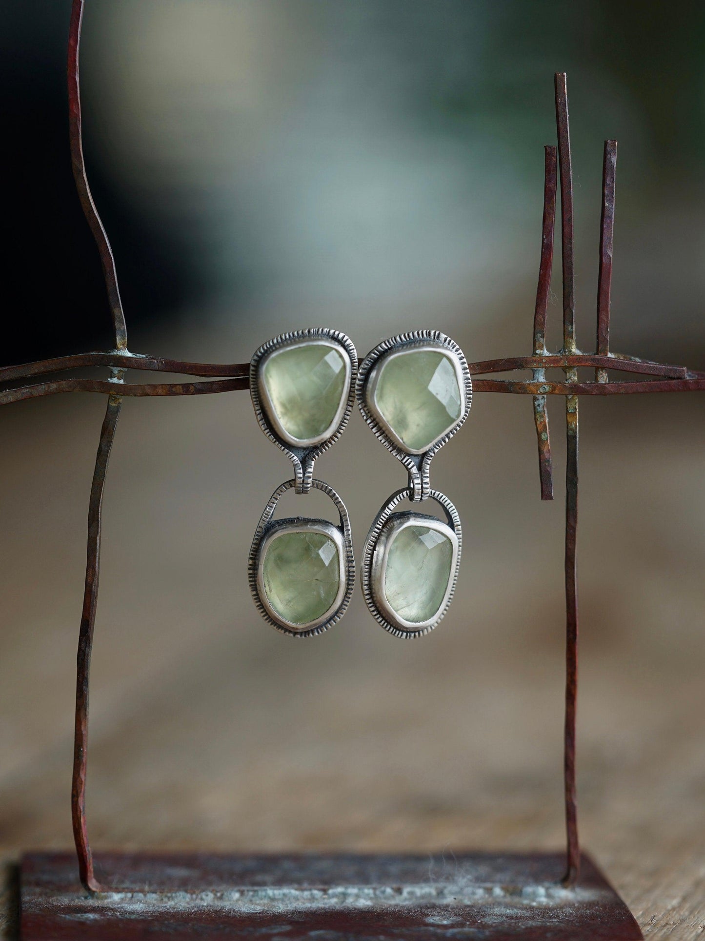 Prehnite drop earrings