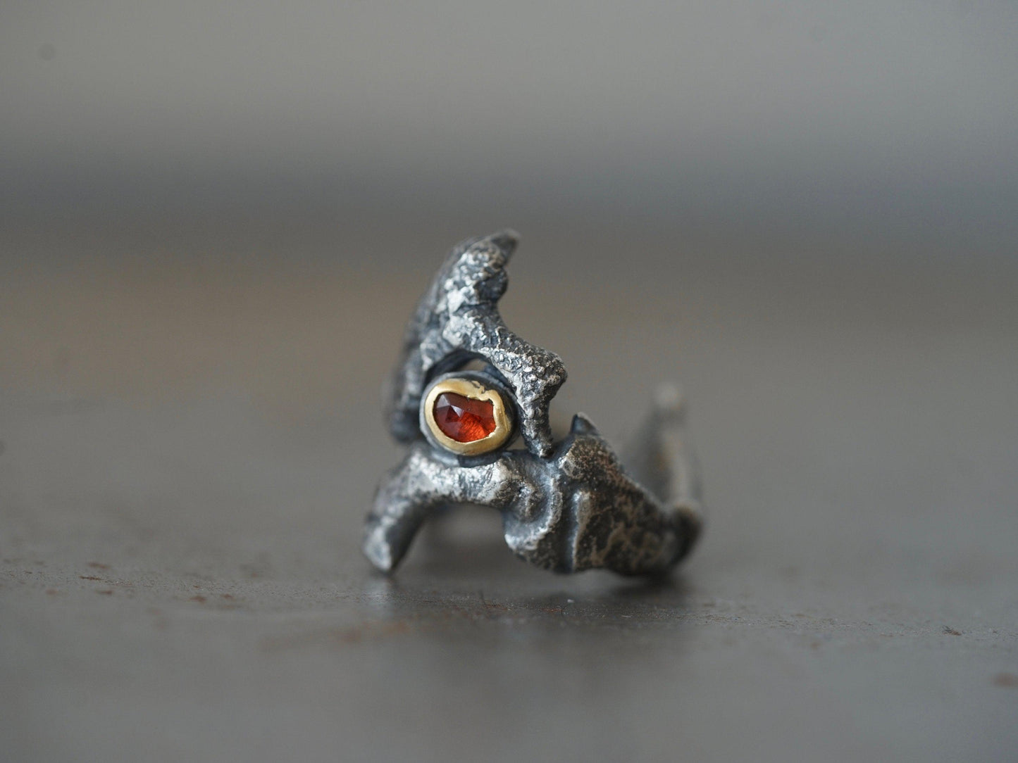 Dragon eye ring, red spinel and 22k gold, size 6.75