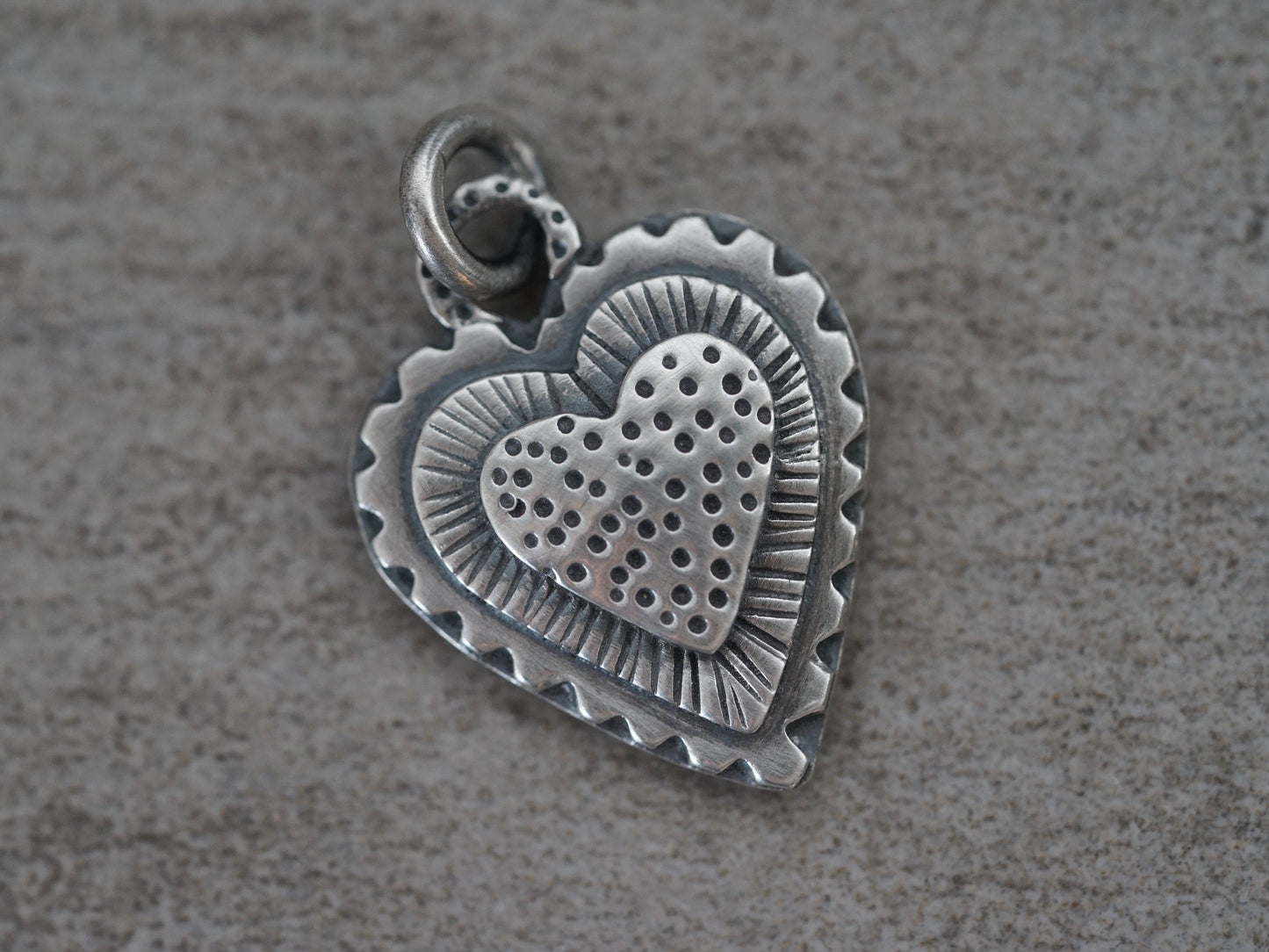 Heart pendant, sterling silver charm