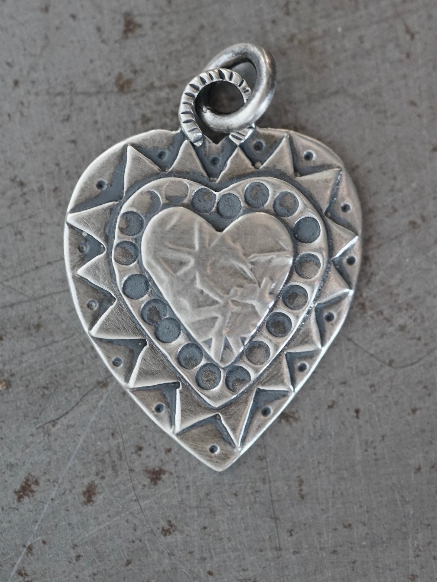 Heart pendant, sterling silver charm