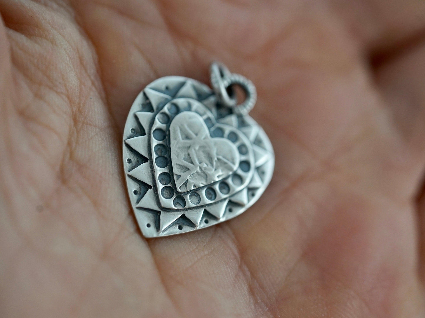 Heart pendant, sterling silver charm