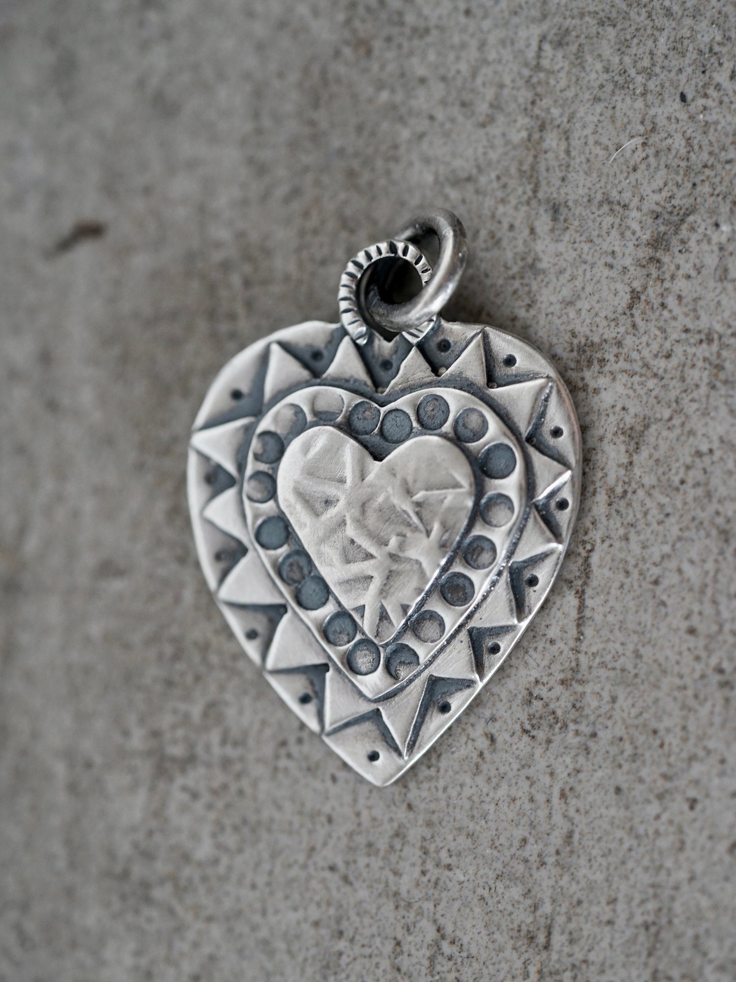 Heart pendant, sterling silver charm