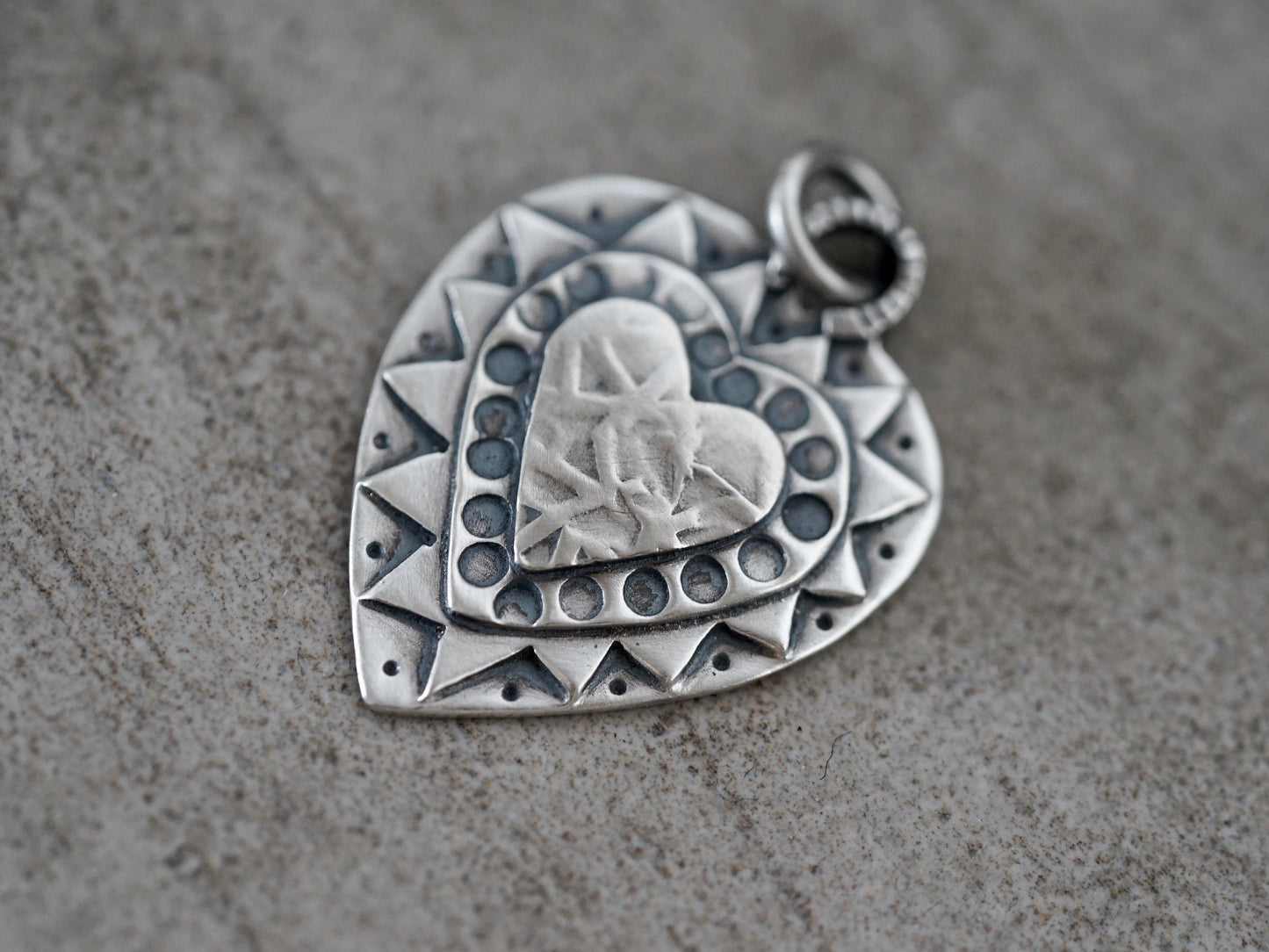 Heart pendant, sterling silver charm