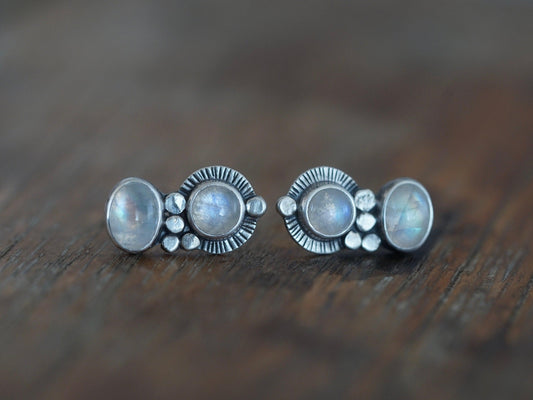 RESERVED FOR JESSICA custom made moonstone post earrings