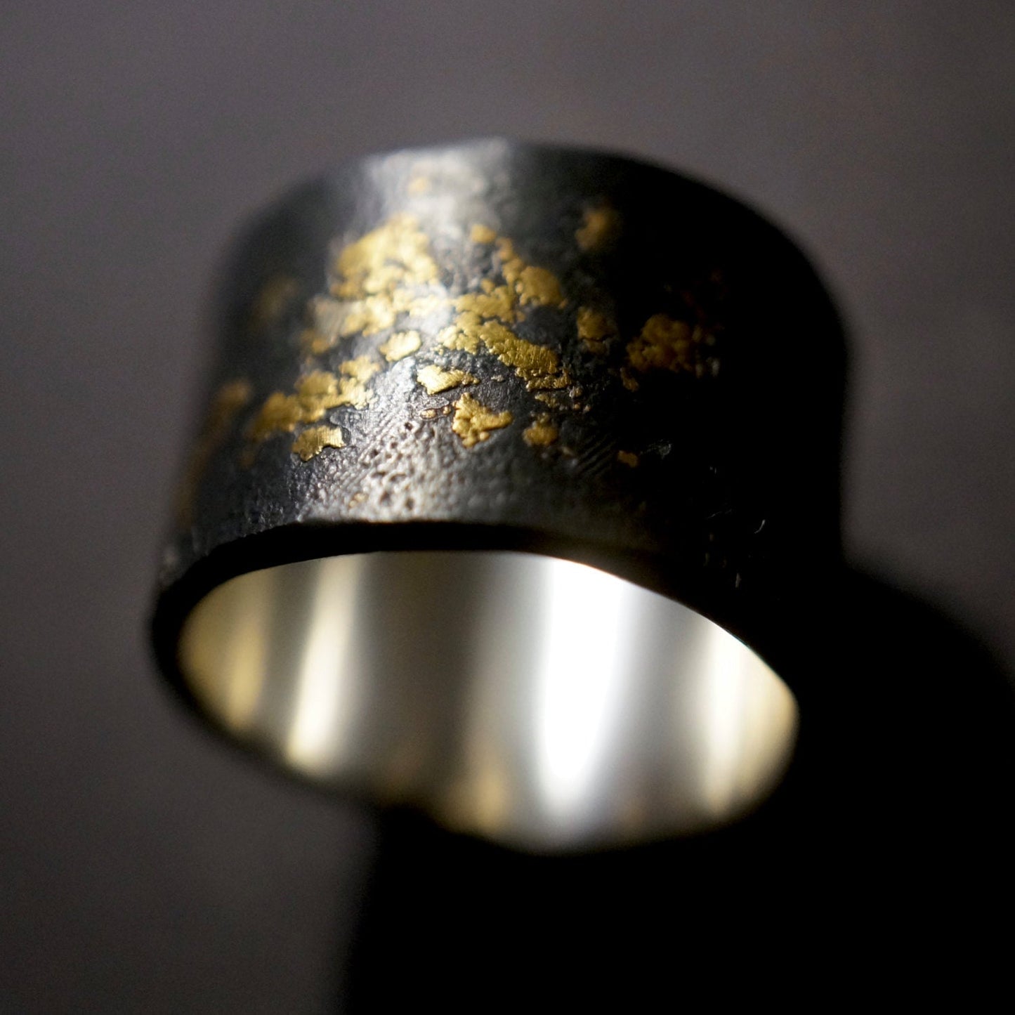 Gold on Black Ring, size 6.5