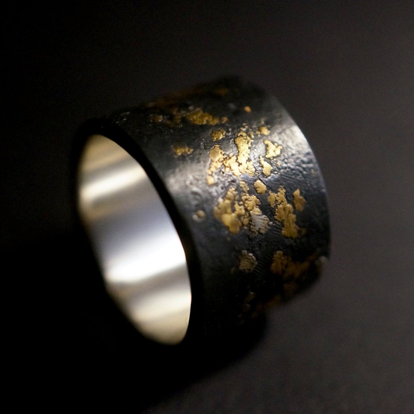 Gold on Black Ring, size 6.5